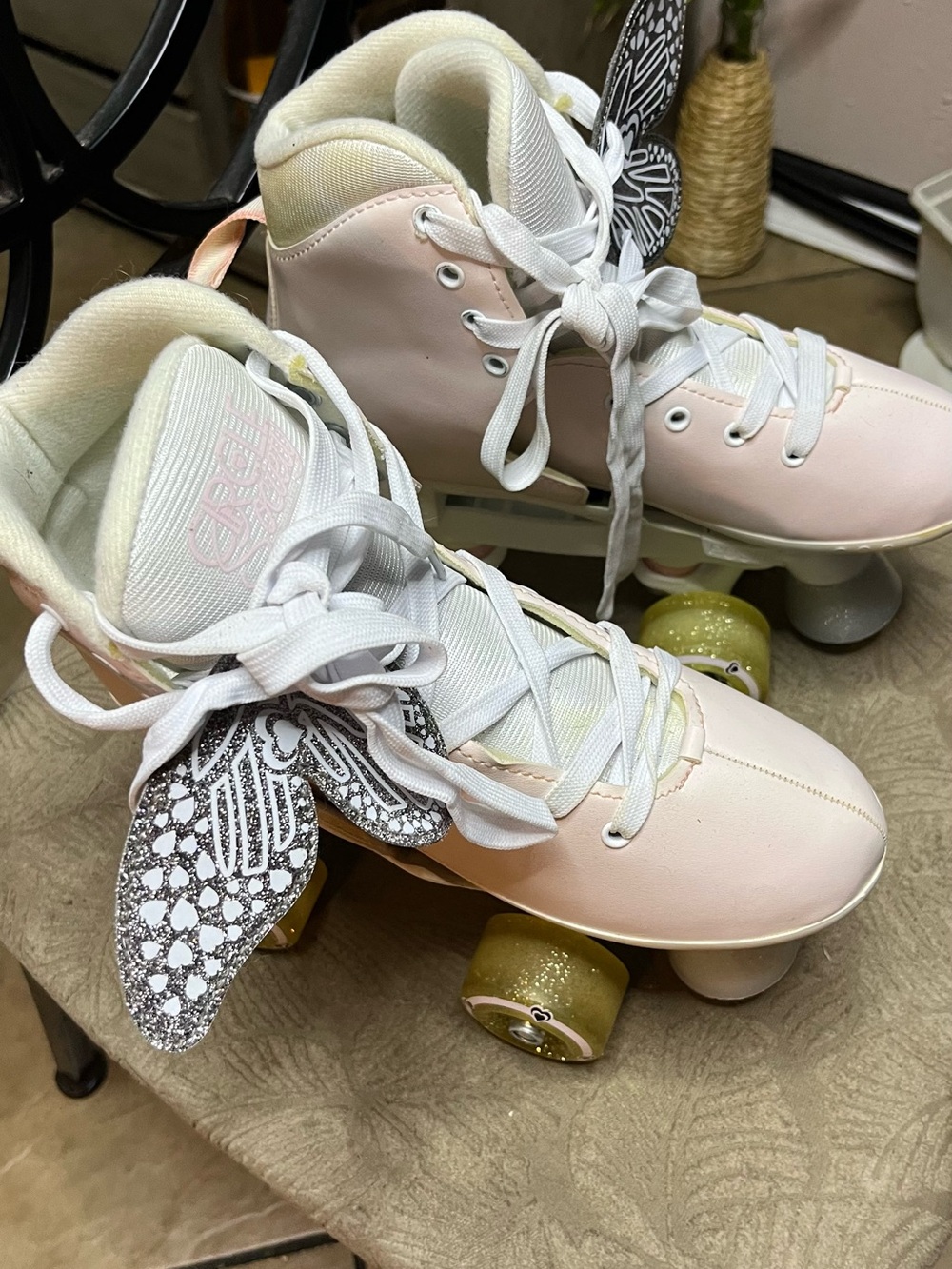 Women's Pink Winged Roller Skate Sneakers